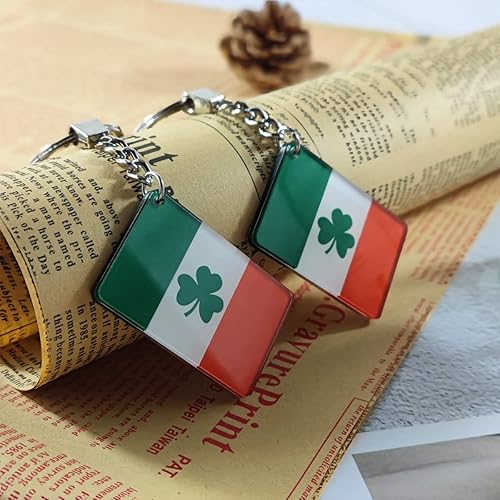 Miniatura 3 de Llavero con bandera de trébol irlandés de Irlanda (paquete de 2), Irlanda Shamrock