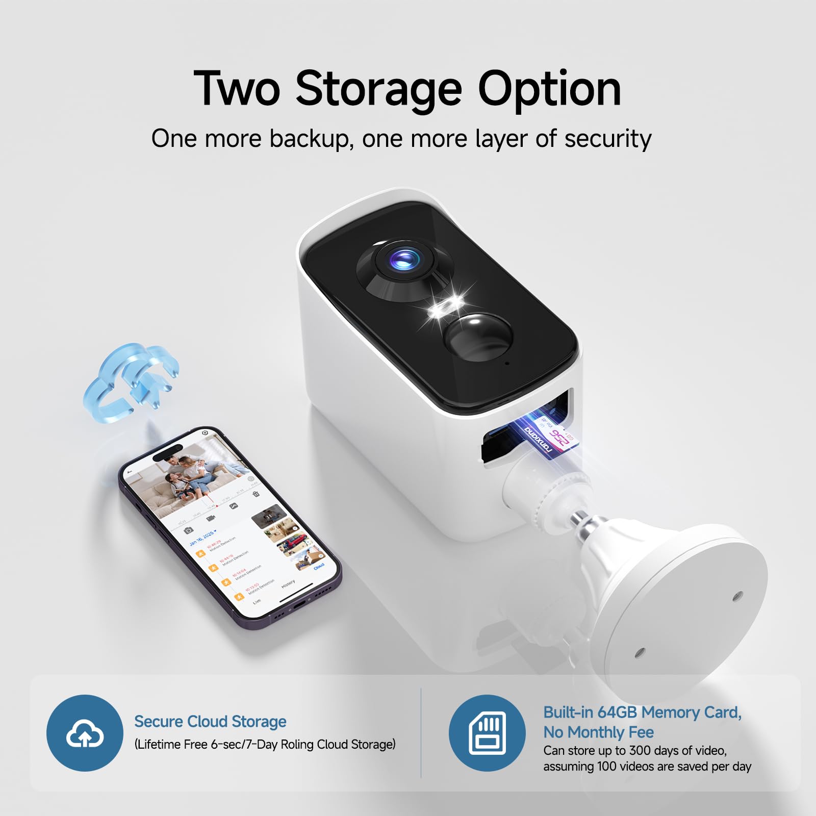 fanxiang Telecamera WiFi Esterno Senza Fili, Telecamera di Sicurezza Wireless con Visione 360°, Batteria Ricaricabile, Visione Notturna a Colori 10m, Rilevamento AI, PIR, IP65