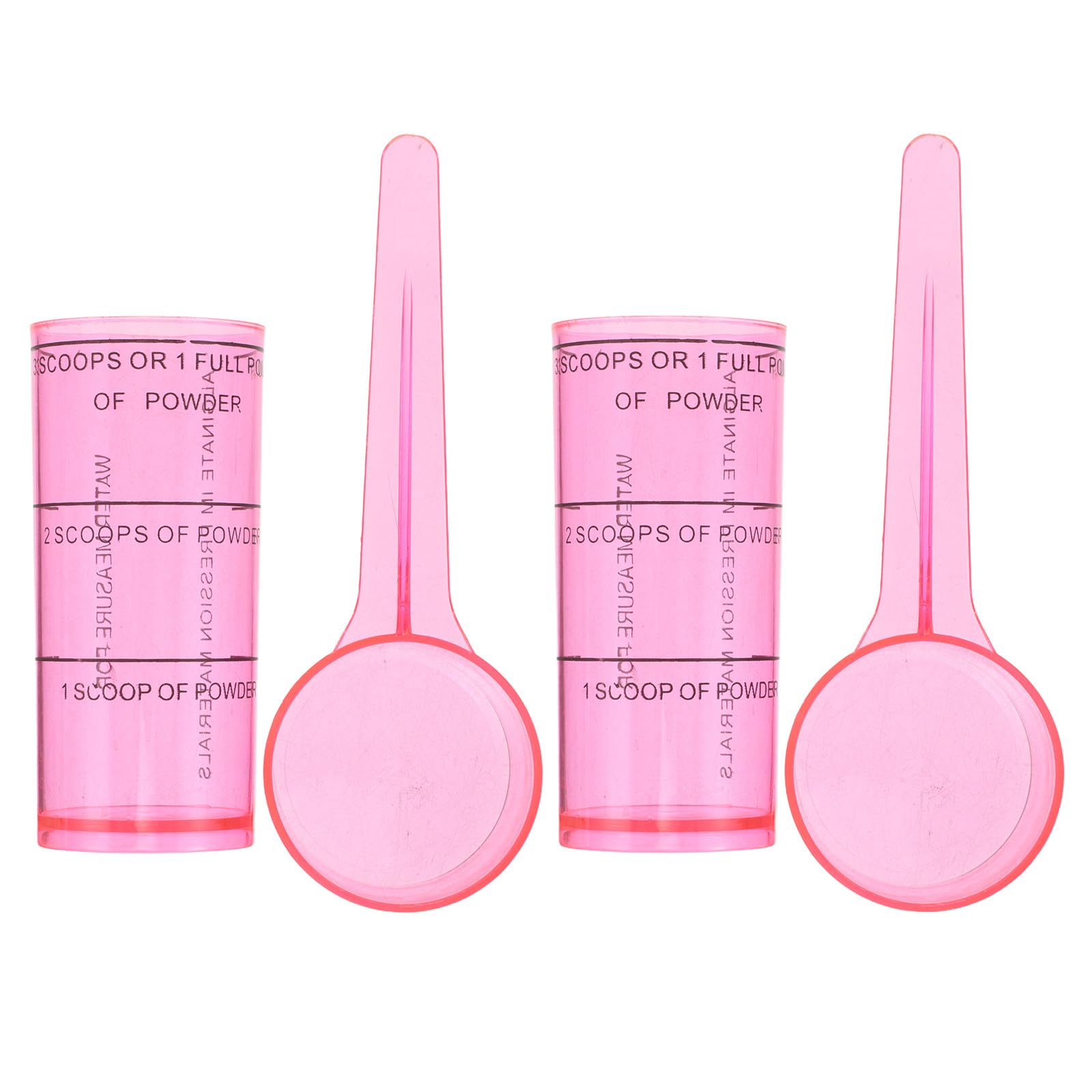 2 juegos de vasos y medidoras dentales - Vasos mezcladores graduados de con escala transparente para dosificación clínica dental y preparación de materiales (rosa)
