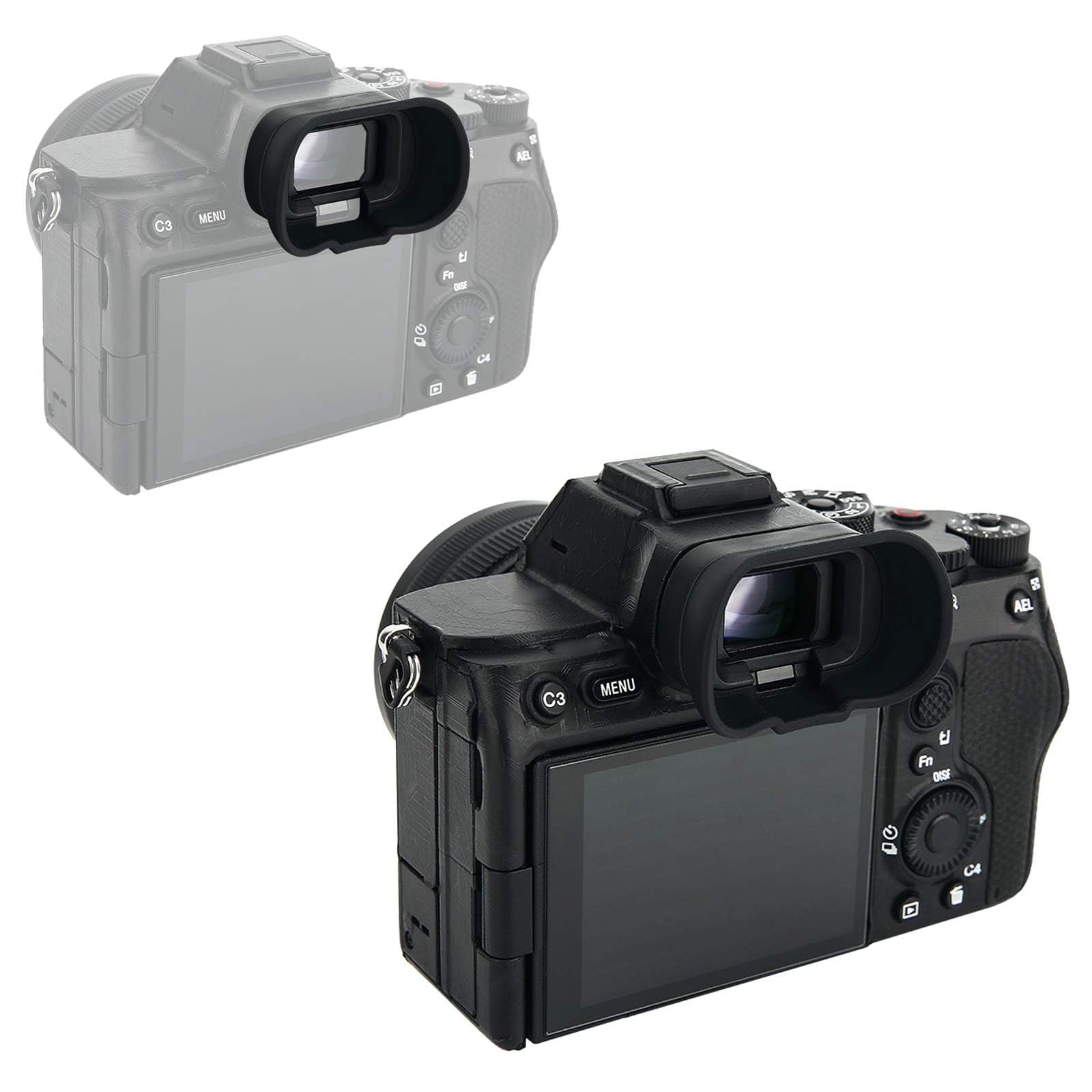 Ocular de Silicona Suave Tipo Extendido para Sony A1 A1II A9III A7RV A7SIII A7IV A7V ILCE-1 ILCE-1M2 ILCE-9M3 ILCE-7RM5 ILCE-7SM3 ILCE-7M4 ILCE-7M5 Reemplaza Sony FDA-EP19 FDA-EP21 Eyecup