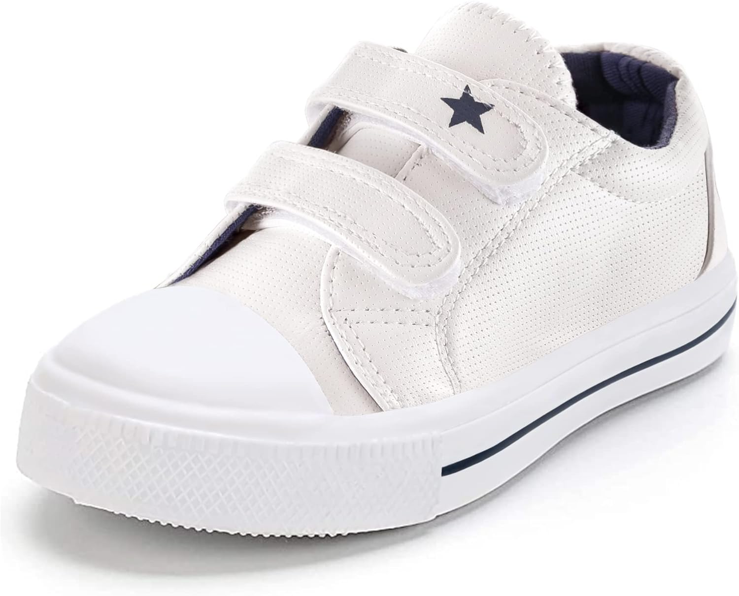 K KomForme Toddler Boys & Girls Shoes Kids Canvas Sneakers with Cartoon Dual Hook and Loops