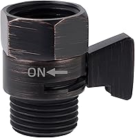 Vista 15 de Hibbent Paquete de 3 válvulas de control de flujo de cabezal de ducha totalmente de metal, válvula de cierre de latón G1/2 con palanca de mango