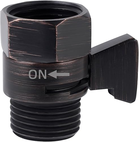 Miniatura 16 de Hibbent Paquete de 1 válvula de control de flujo de cabezal de ducha de todo metal, válvula de cierre de latón G1/2 con palanca de mango de metal