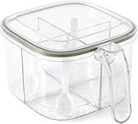 Vista 1 de Caja de condimentos con 4 compartimentos con tapa y 4 cucharas de servir, maceta transparente para especias y condimentos, contenedor de cocina