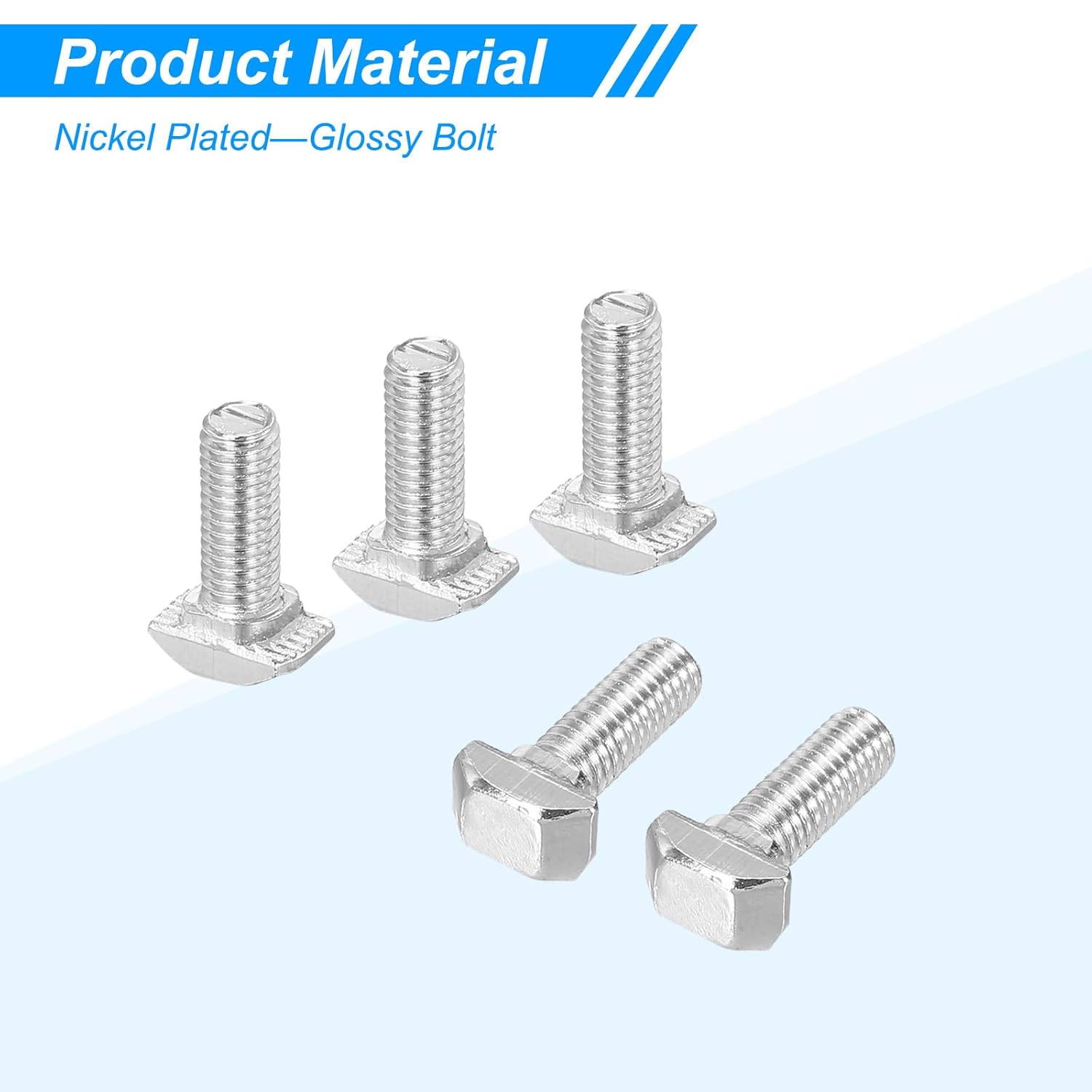 M5x10 Hammer Head Bolt T Screw, 10 Pcs T Slot Drop in Bolt Hammer Head Bolts with 10 Pcs Hexagon Flange Nuts for 2020 Series European Standard Aluminum Profile