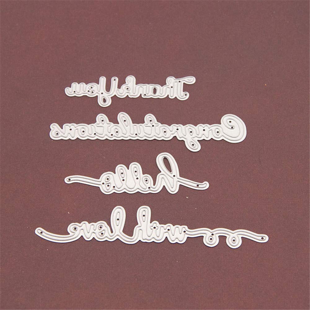 新品　ギフトカード　カッティングダイ Amazon.co.jp: 4個/ロット with Love Hello Thank You