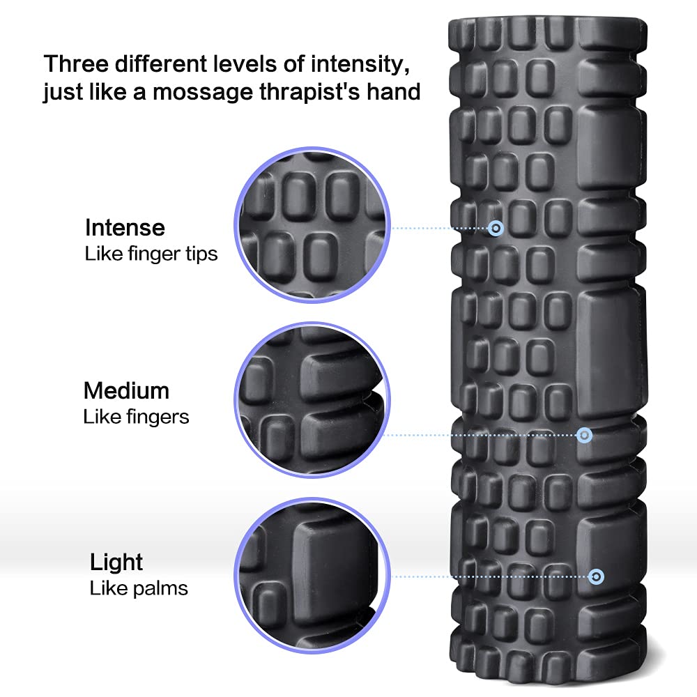 Dewanxin Foam Roller, Rullo in Schiuma Massaggiatore Eccellente per l'Auto Massaggio, Esercizio Muscle Roller per Massaggio Muscolare Trigger Point Grid per Yoga