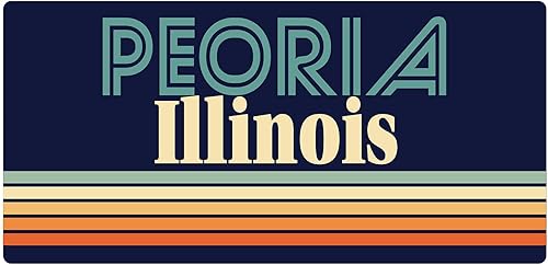 Peoria Illinois - Imán para nevera (5.0 x 2.6in), diseño retro disponible en Yaxa Venezuela