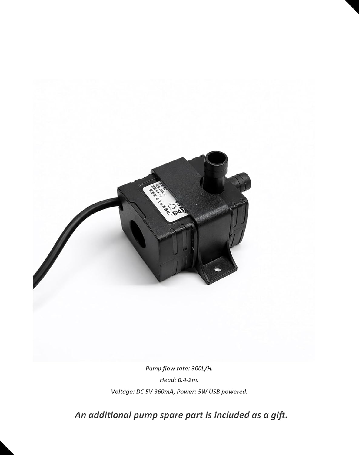 304 Stainless Steel Nano Canister Filter for Rimless Aquariums, External Desktop Aquarium Filter for Nano & Cube Tanks up to 7 Gallon, Quiet 300 L/H Pump (MiniCanister)