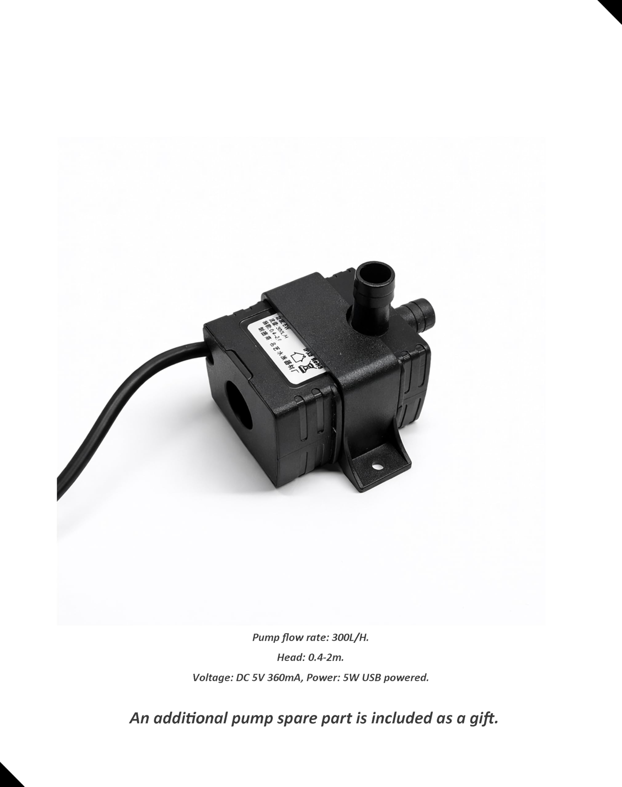 Filtro de tanque de peces para acuarios nano y sin montura de hasta 7 galones, filtro externo de escritorio de acero inoxidable 304 con bomba USB (MiniCanister)