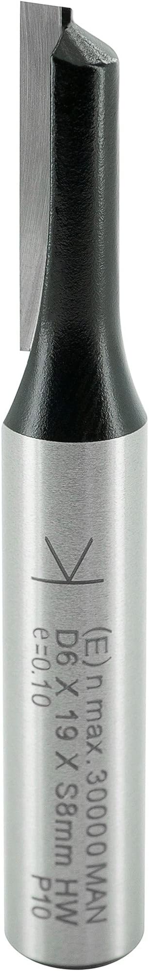 ENT 10050 Straight Cutter Carbide Tungsten TC, Shank (S) 8 mm, Diameter (D) 6 mm, NL 19 mm, Z1, SL 32 mm, GL 55 mm