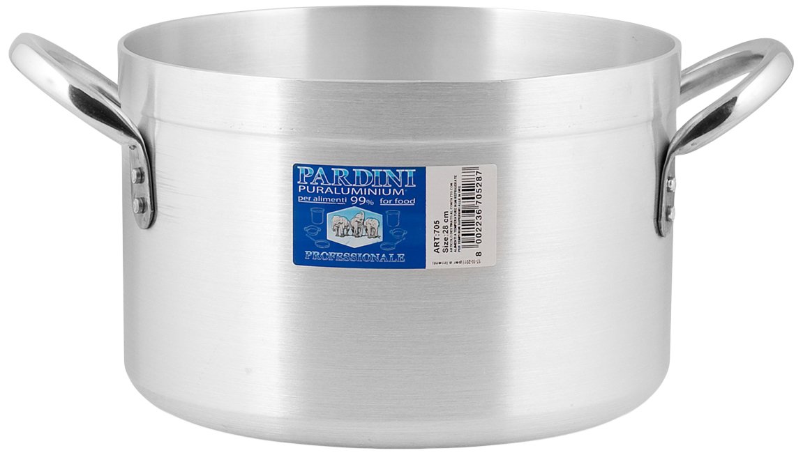 PARDINI Albergo High Casserole Dish with 2 Handles, Aluminium, Grey, 40 cm