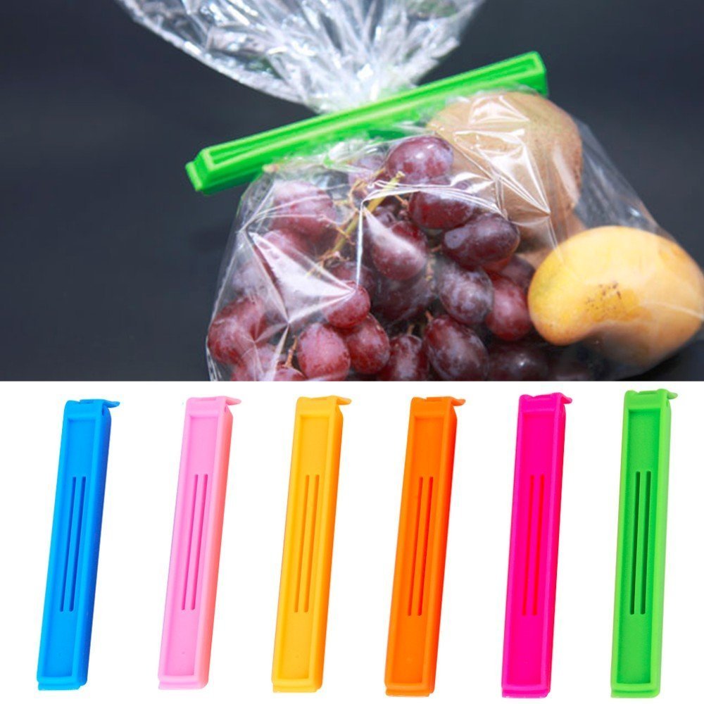 NAMAN RETAILS 3 Different Size (2.5, 3, and 3 Inch 6 Pieces Each) Plastic Food Snack Bag Pouch Clip Sealer , Multicolour - Set of 18 Pieces