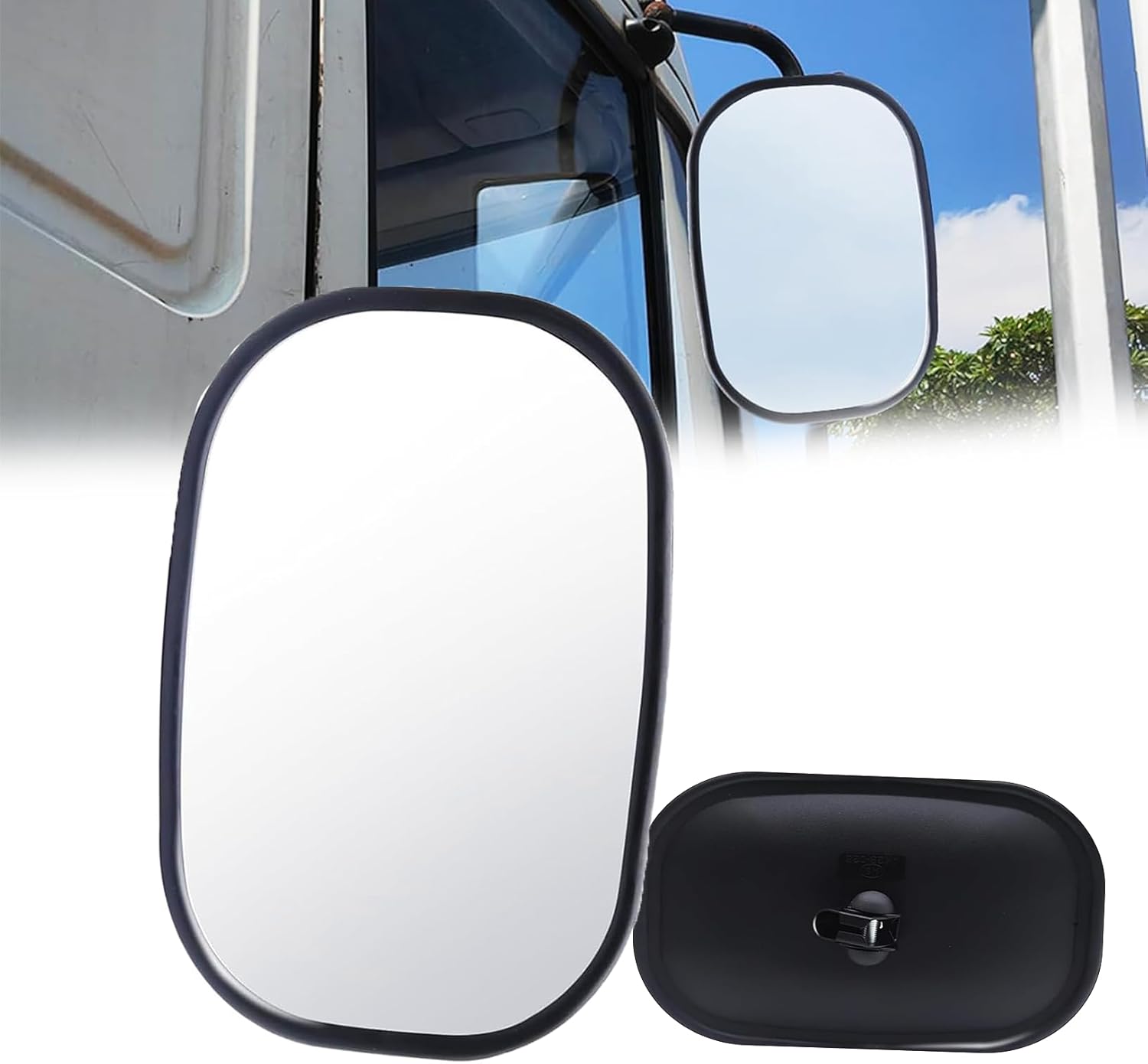 Truck Mirrors 7x10", Tractor Rear View Mirrors Blind Spot Convex Mirror Improves Visibility for Excavator RV Forklifts Farm Harvester Offroad, Lorry 1Pcs