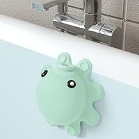 Abalter Octopus Silicone Bathtub Overflow Drain Cover - Adds 3-4 Inches for Deeper Warmer Baths, Fits Most Tubs, Aqua Green