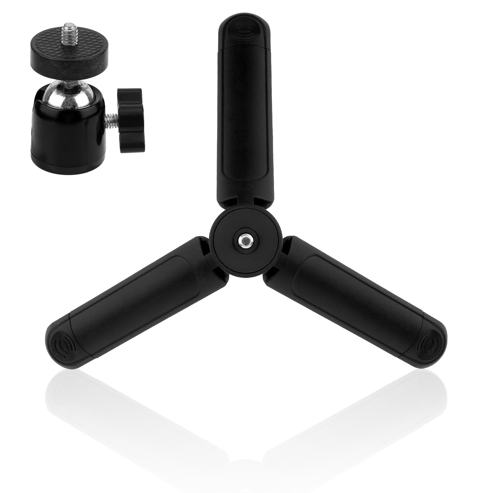 Gosknor Statyw Podróżny do DJI Osmo Pocket 3 i 2, Gwint 1/4" Przenośny Stojak Stołowy Czarny Uchwyt na Kamery Kompatybilny z Osmo Pocket 3 i 2 (w Zestawie Głowica Statywu)