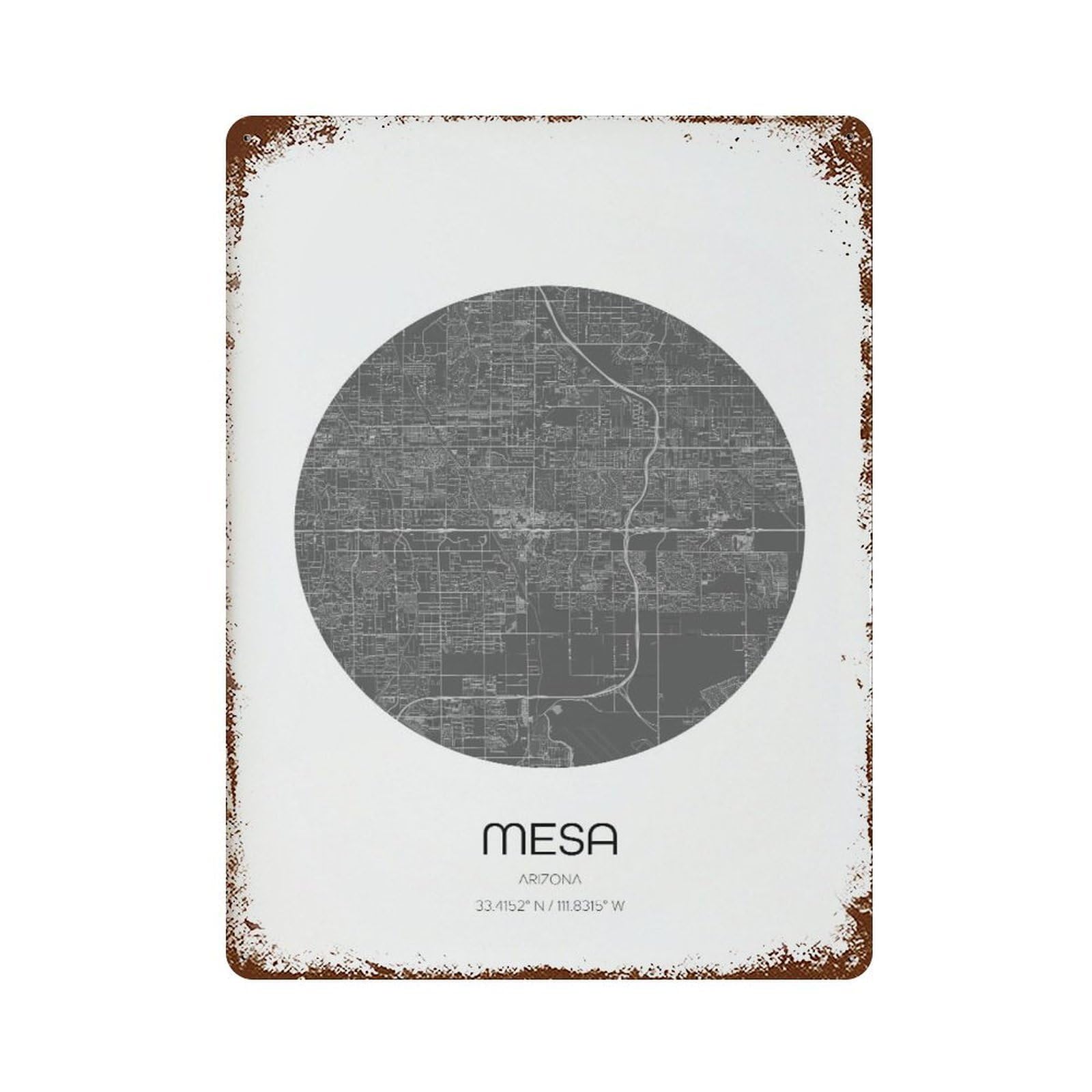 xiaoxiaoshen Mesa Arizona Map City Wall Decor Art Metal Tin Poster Modern Home Decor Art Home Bar Shop Decorations Vintage Sign 40x30cm