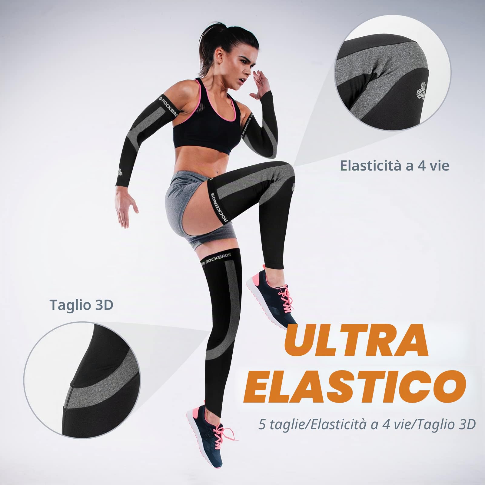ROCKBROS Manicotti Braccia e Gambali Invernali Sportivi Antivento Termico