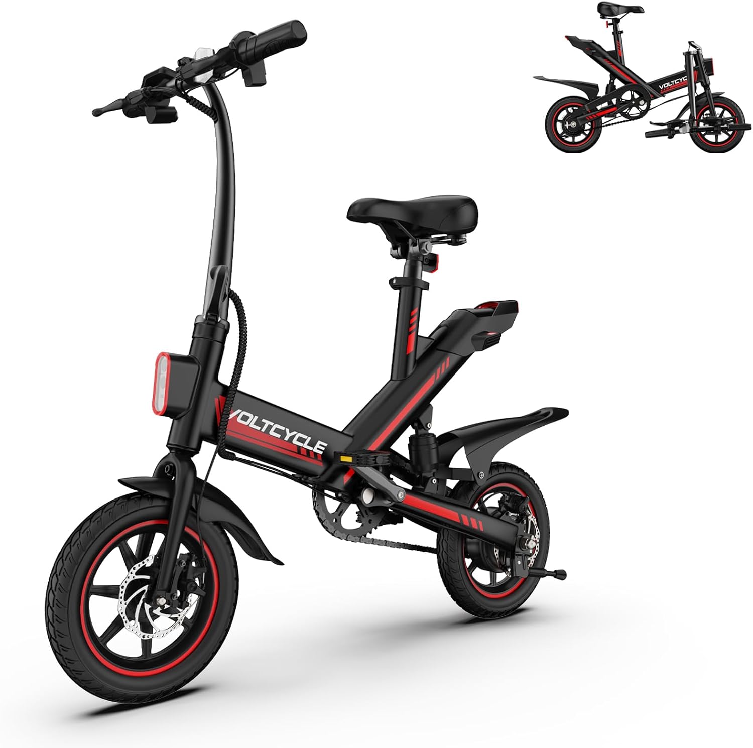 Electrical Bike for Adults Teenagers, Folding E-Bike,Commuter Metropolis ebike with 350W Motor and 36V 10.4Ah Battery,18.6MPH Pace,3-Degree Help, Twin Disc Brakes,14″ Compact Electrical bicycle with Pedals