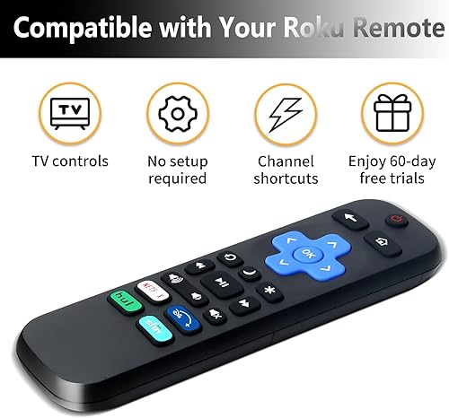Miniatura 4 de Paquete de 2 controles remotos de repuesto compatibles con TCL RokuHisense RokuOnn RokuInsignia RokuElement RokuWestinghouse Roku TV, con botones