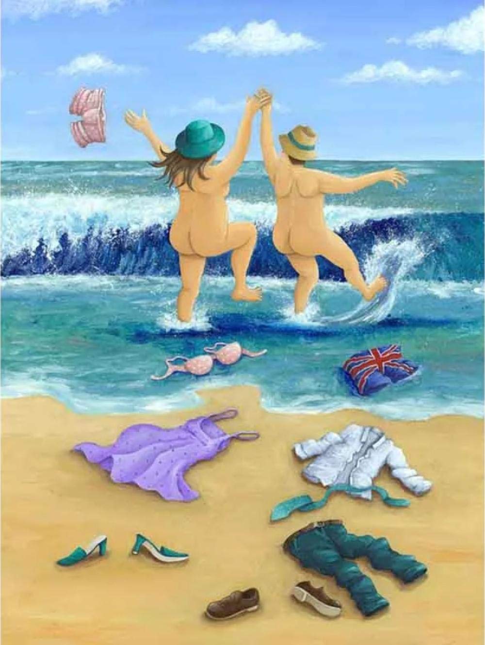 Peinture par numéros plage Couple coloration toile photo 40x50cm