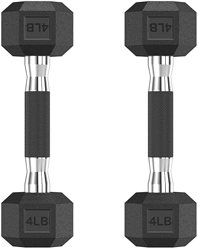 Miniatura 33 de Juego de 2 mancuernas hexagonales de 2.5 a 65 libras con revestimiento de goma, mancuernas para ejercicio y fitness, peso de mano para entrenamiento
