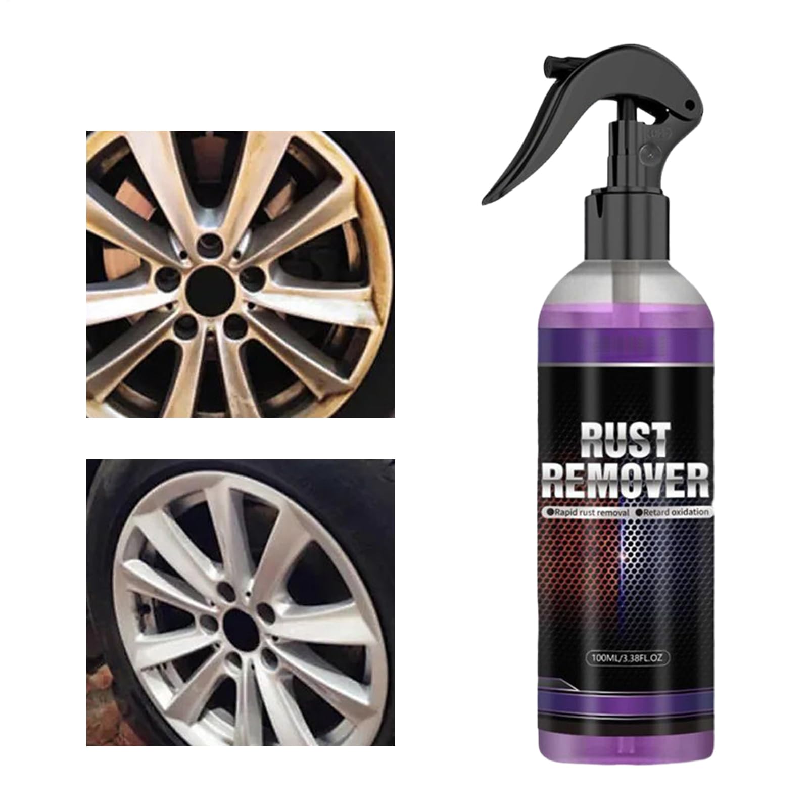 Rust Dissolver for Metal - 100ml Removal Cleaning Spray | Car Rust Remover Spray - for Beginners Family Automotive Interior Truck SUVs Indoor Outdoor Garage