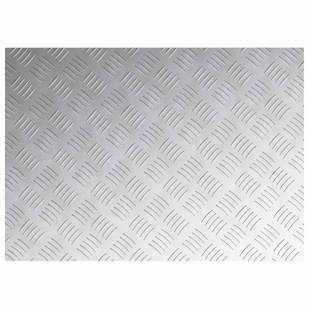 Prostokątne stopnie schodowe z aluminium, blacha ryflowana, srebrna, 70 x 50 cm, zestaw 2 sztuk, antypoślizgowy uchwyt do wewnątrz i na zewnątrz, mata schodowa z ochroną przed krokami