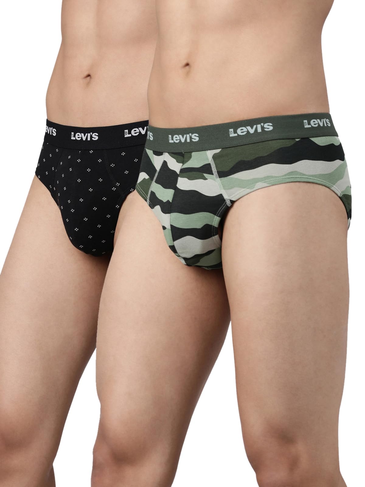 levi's 021 Men's Cotton Designer Brief - Low Rise, Outer Elastic Waistband (Pack of 2)-picture-29