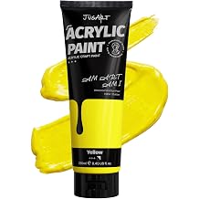 JusArt Yellow Acrylic Paint, 8.45oz/250ml Large Tube, Heavy Body | Rich Pigment, Non-Fading Craft Paint for Canvas Wood Metal Fabric Ceramics, Art Supplies for Adults Artists Beginner