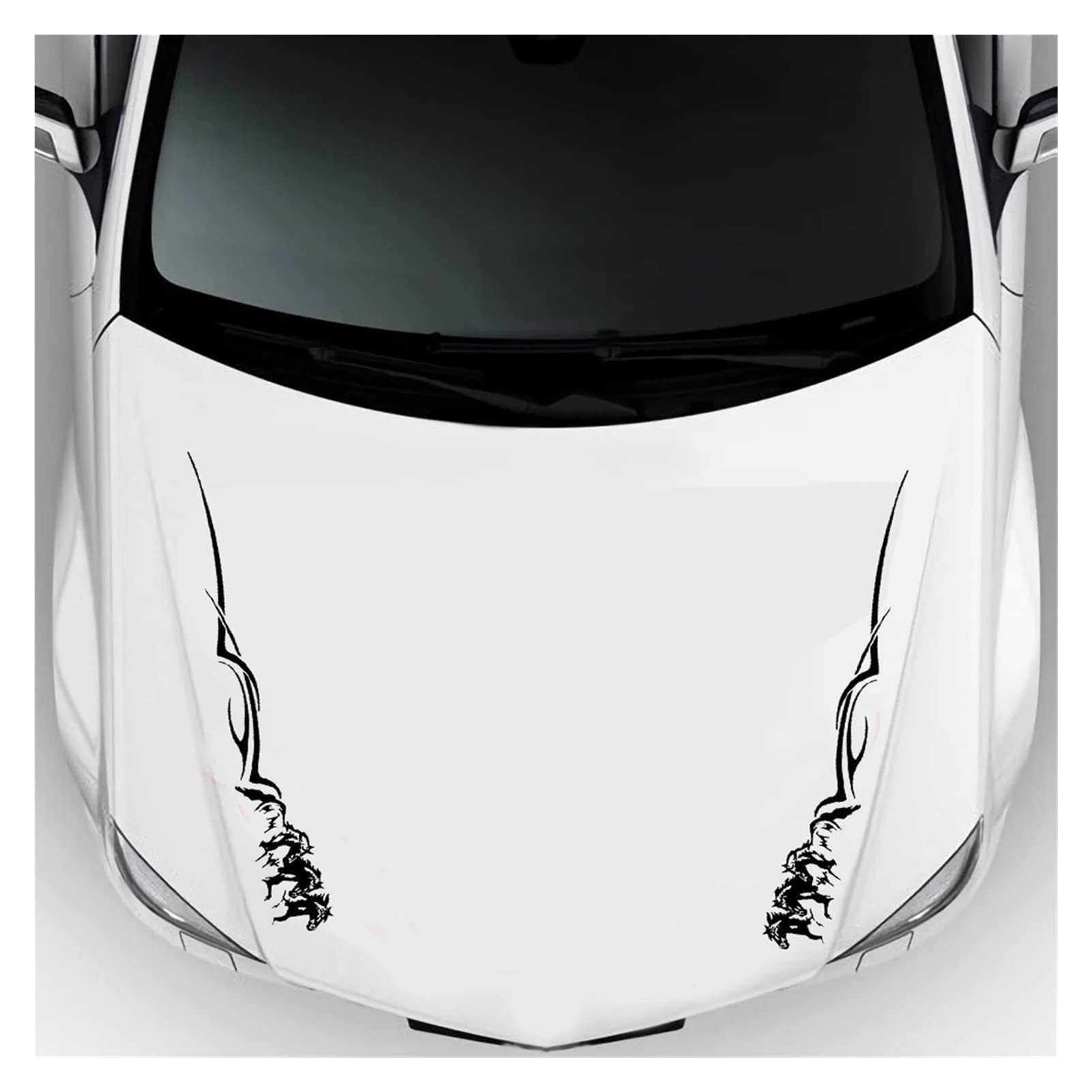 Emblema grafico distintivo adatto for auto camion da corsa SUV pick-up RV 1 paio cavallo al galoppo cofano adesivo riflettente for auto porta auto decorazione laterale decalcomania in vinile(Black)