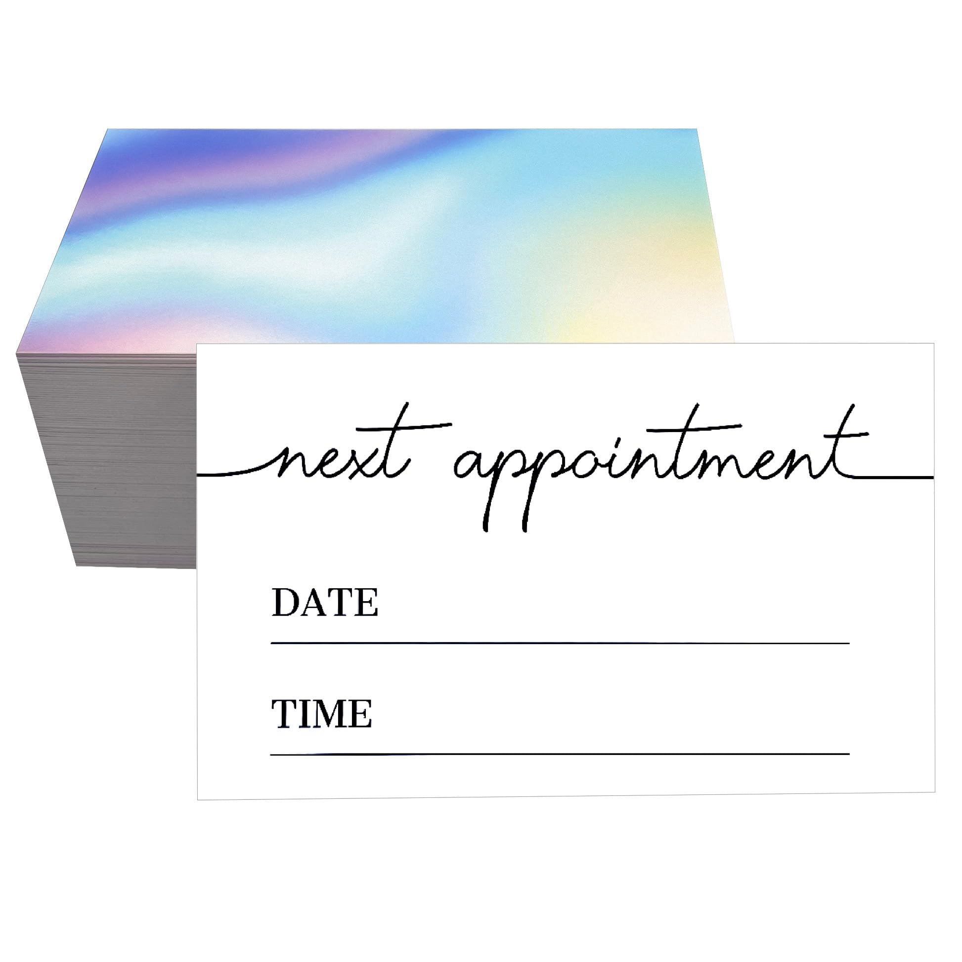 RXBC2011 Rainbow Hues Appointment Cards with Calligraphy Script 2x3.5 Inches Pack of 100