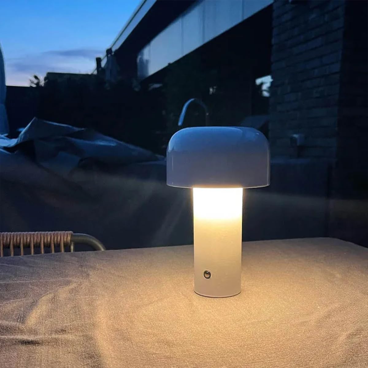 Lámpara de mesa de hongos portátil con atenuación táctil, luz nocturna LED recargable, mesita de noche para interiores y exteriores, restaurante, bar, luz para el hogar (verde)