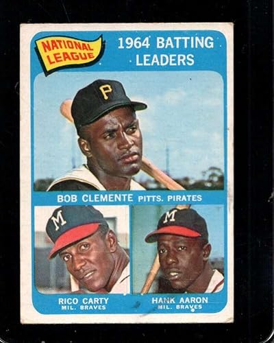 1965 TOPPS #2 ROBERTO CLEMENTERICO CARTYHANK AARON NL BATTING LEADERS VG+