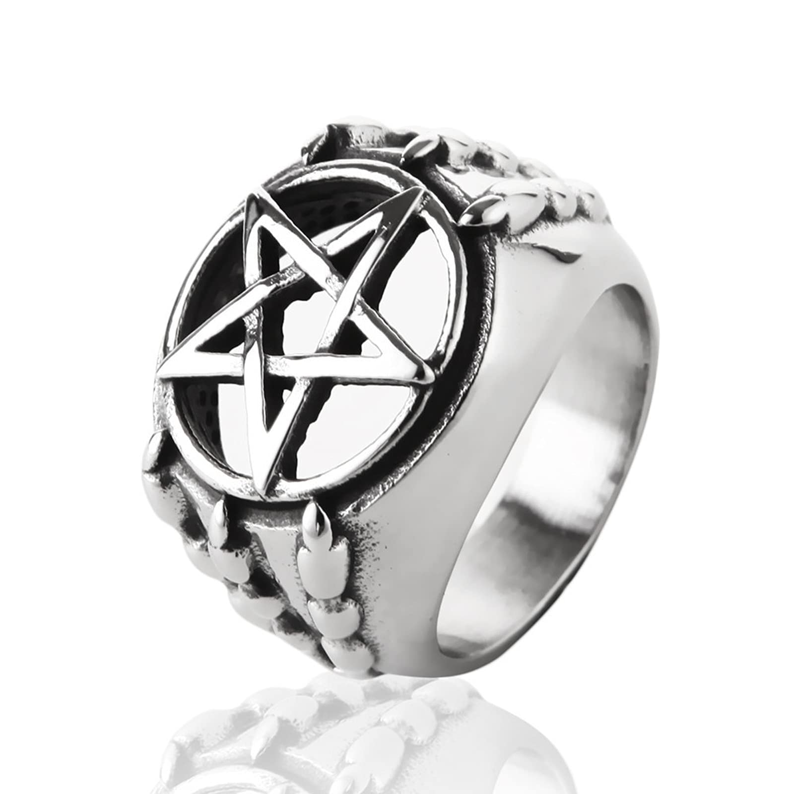 Bague homme acier titane étoile vintage : un bijou punk chic durable