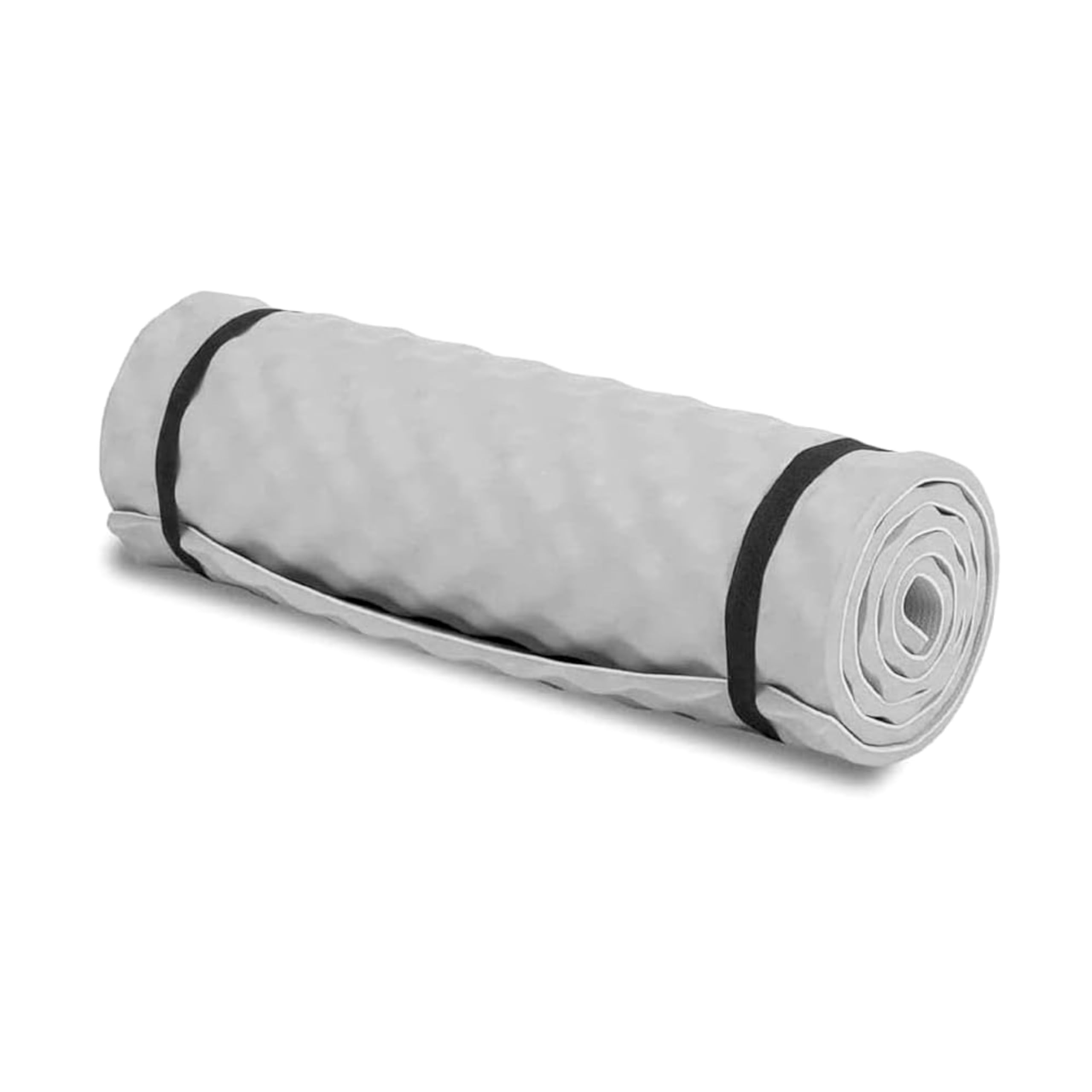 MantraRaj Waterproof EVA Camping Mat Extra Thick 1.5 CM Lightweight EVA Foam Yoga Sleeping Ground Roll Mat With Elastic Straps Ideal For Camping Fishing Exercise Outdoor- Grey,180x50cm