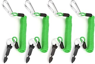 4pcs Trailer Breakaway Cables, 6ft Heavy Duty High Rebound Spring Towing Coiled Wire Cable with Pin Safety Break Away Switch for RV Trailer Emergency Camper (Green)