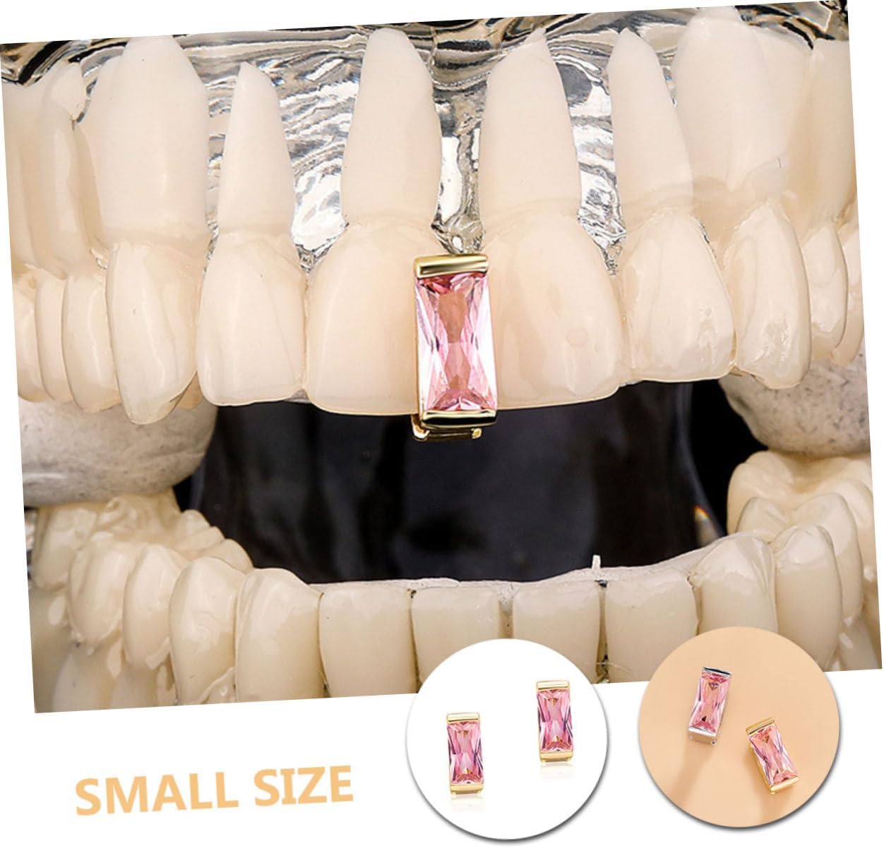 NOLITOY Hip Hop Tooth Grill Decor Comfortable Fake Teeth Socket for Parties Cosplay Eye Catching Accessory for