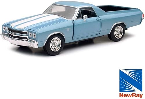 Miniatura 3 de 1970 Chevrolet El Camino SS - Modelo fundido a presión a escala 1:24 azul por New Ray