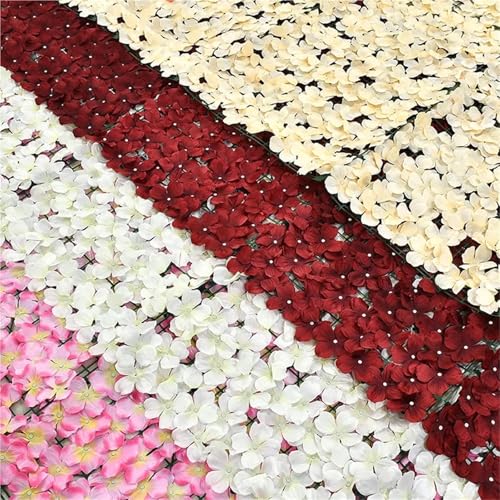 Seto artificial de flores rosas 100x100 cm para decoración exterior 8