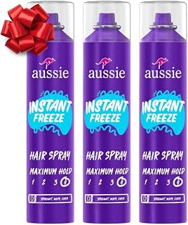 Instant Freeze Hair Spray for Extreme Hold, Infused with Jojoba Oil & Sea Kelp, Long-Lasting All-Day Hold, Fresh Citrus Scent, Safe for All Hair Types, 10 Fl Oz, 3 Pack