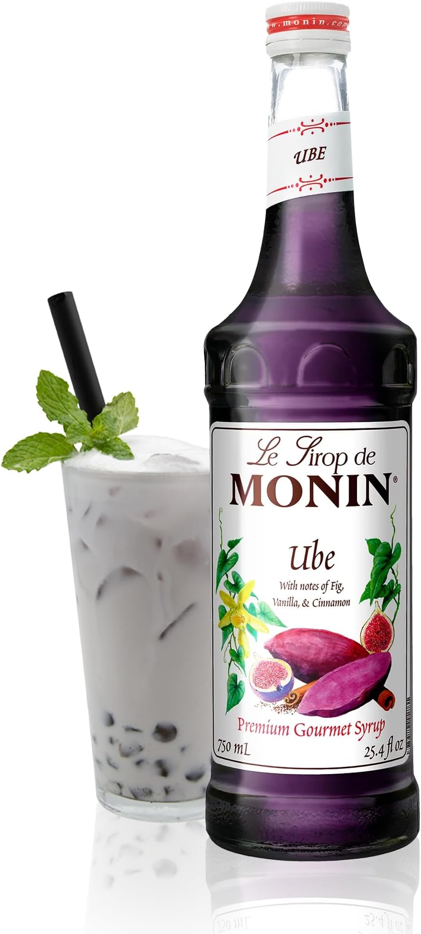 Ube Blend Syrup, Savory & Sweet, Blended With Notes of Fig, Cinnamon & Vanilla, Great for Lemonades, Boba Tea, & Coffee, Dairy-Free, No Artificial Sweeteners, Gluten-Free (Glass, 750 mL)