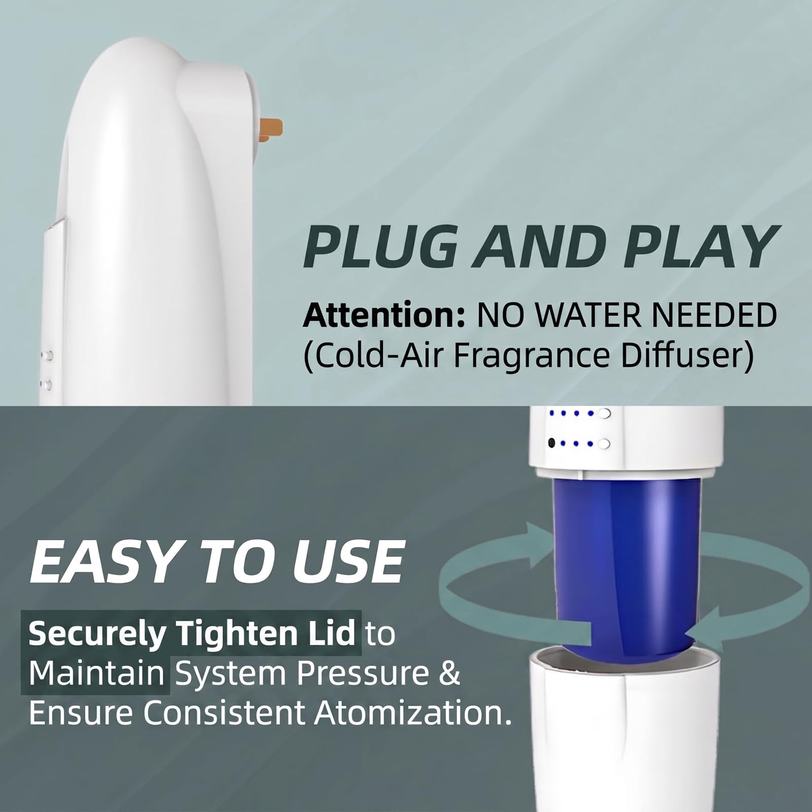 Difusor sin agua enchufable para aceites esenciales, difusor de fragancia de pared con control de botón con nanotecnología, difusor de aroma de 100 ml, máquina de aire aromático para una