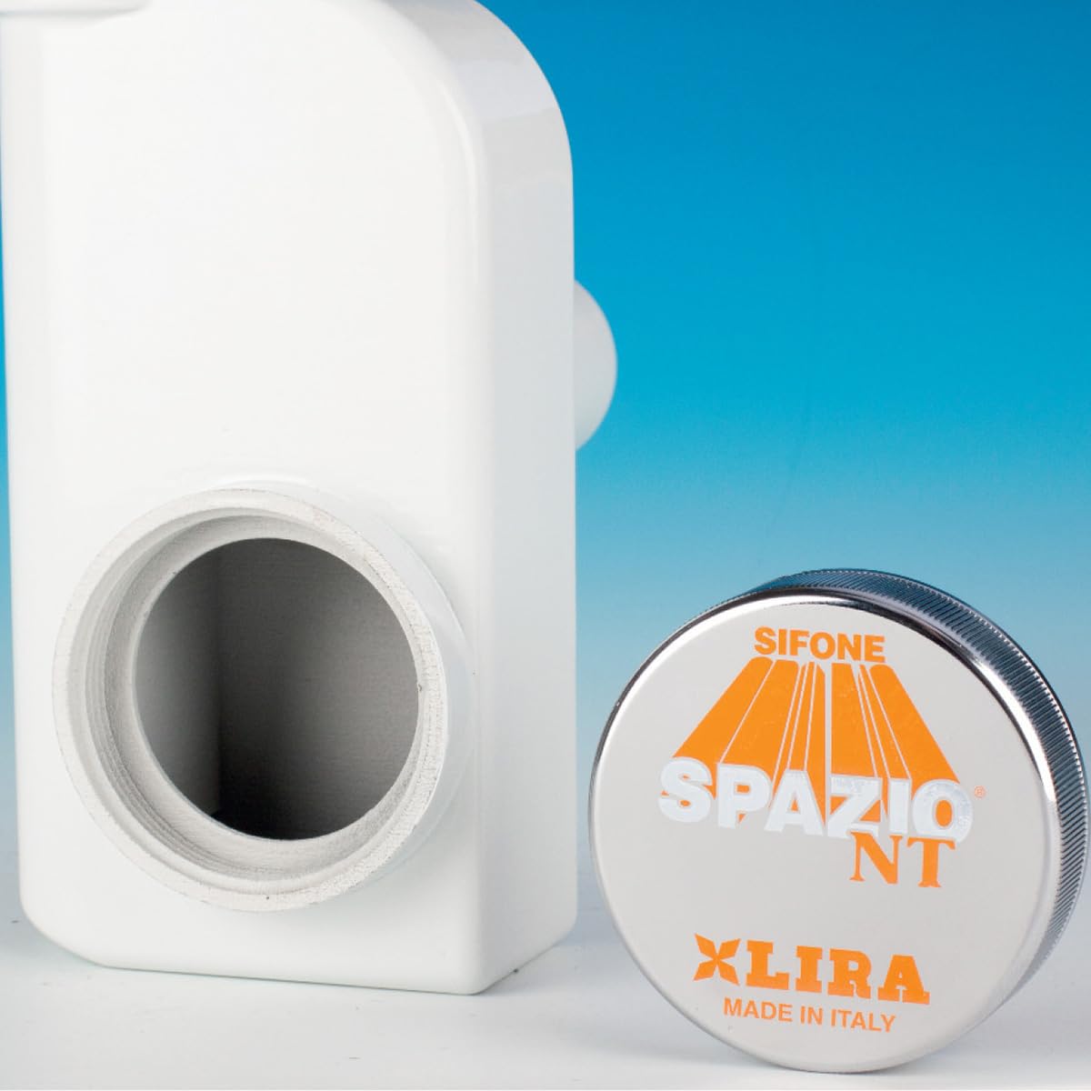 Siphon Lira Space 1 NT inspectable pour éviers de cuisine avec 1 baignoire blanc