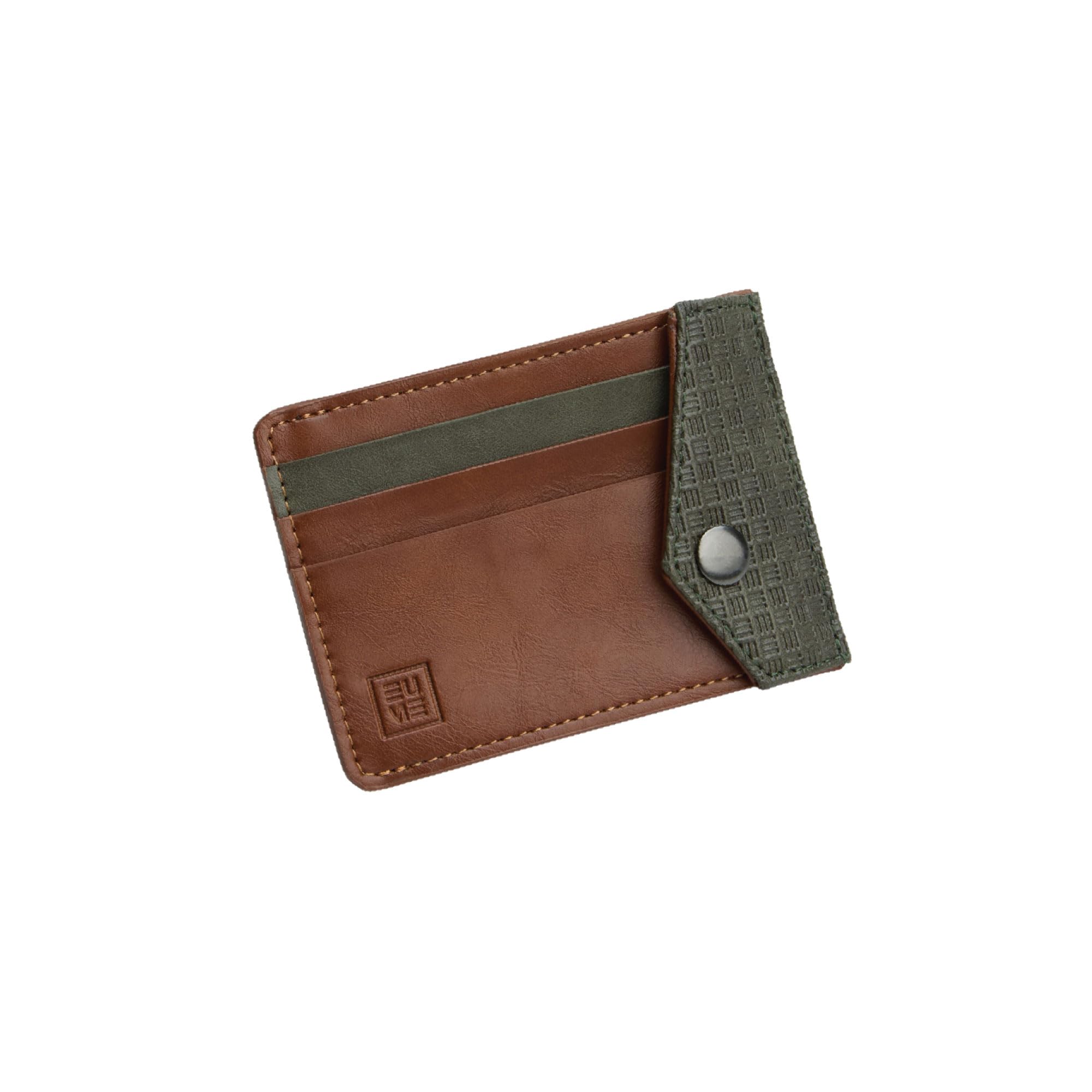eume Nova Card Holder for Men & Women, Rustic Green | Slim Premium Vegan Leather | 3 Card Slots & 1 Flap Pocket | Slim & Durable Design | Card Holder Wallet for Credit, Debit, & Id Cards-picture-11