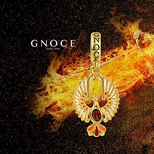 Image of GNOCE Owl Pendant Bead Charm With Bracelet S925 Sterling Silver Guarding You 18k Gold Plated Charm with CZ Fit for Bracelet /Necklace Charm Gifts for Animal Lover