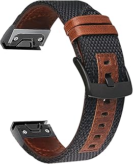 HEPUP 22 20 26mm liberação rápida EasyFit inteligente para Garmin Fenix 6X 6 Pro 5 5X 5S Plus 3 HR pulseira de lona para Forerunner 935 945 pulseira de relógio (cor: preto, tamanho: Forerunner 935 945)