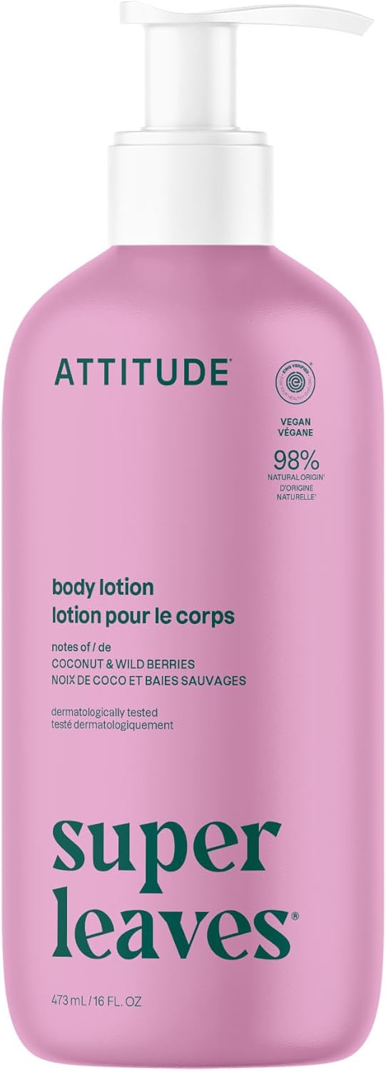 ATTITUDE Body Lotion, EWG Verified Moisturizer, Dermatologically Tested, Vegan Skin Care Products, Non-Greasy, Hydrating for Dry Skin, White Tea Leaves, 473 mL ATTITUDE Body Lotion, EWG Verified Moisturizer, Dermatologically Tested, Vegan Skin Care Products, Non-Greasy, Hydrating for Dry Skin, White Tea Leaves, 473 mL