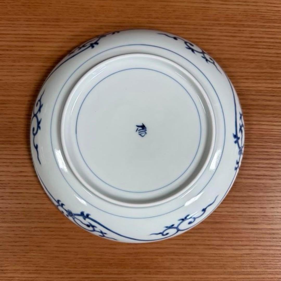 有田焼 李荘窯染付鹿に紅葉文 輪花6寸皿 2025