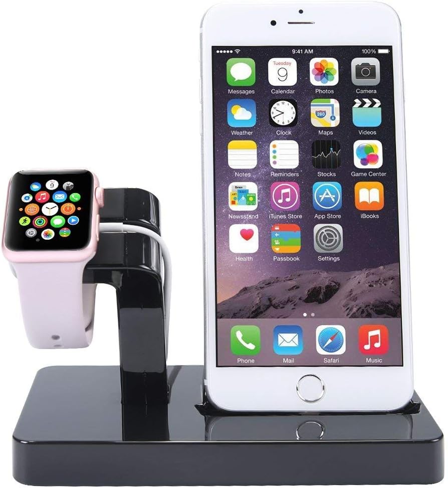 Globus Geschaft - Multifunction Charger Docking Station for iWatch and iPhone (2 in 1) Black